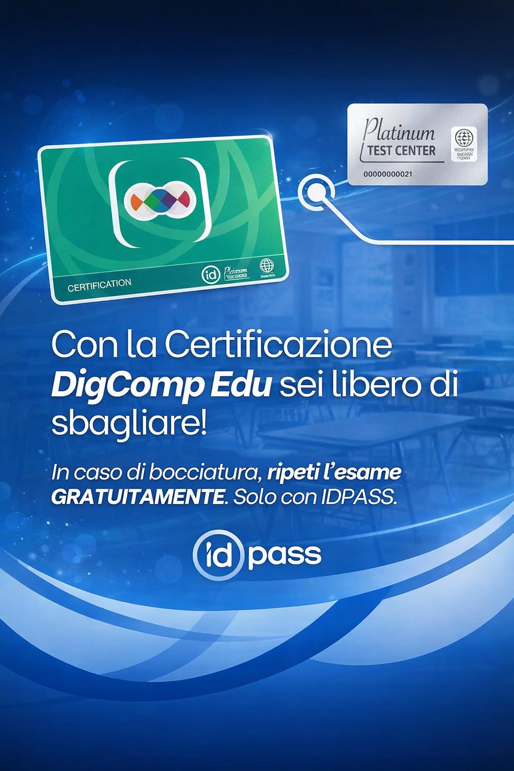 DigCompEdu: in caso di bocciatura ripeti l'esame gratuitamente con IDPASS